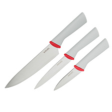Набор ножей 3 предмета SATOSHI , 3 ножа, нержавеющая сталь, цвет рукоятки серый