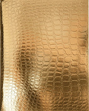 Тетрадь 96 листов А5 в клетку на скобе "METALLIC Золото"  , обложка бумвинил, тиснение Croco.Цвет золото. Хатбер