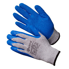 Перчатки  плотные хлопчатобумажные с текстурированным латексным покрытием,  размер L (9) , цвет синий "GWARD Stoun L1006 "