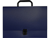Папка-портфель пластиковый, полый, с замком, толщина 700 мкр, цвет синий