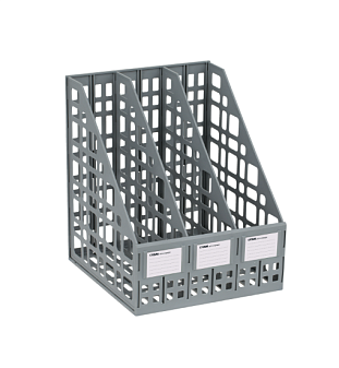 Вертикальный накопитель "Стамм" 3 отдела, размеры 245х245х295мм, цвет серый