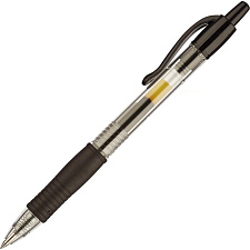 Ручка гелевая автоматическая Pilot BL-G2-5 черный стержень, 0,5 мм, прозрачный корпус, резиновая манжетка