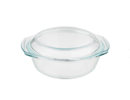 Форма для запекания "SATOSHI" объем 2 л круглая, жаропрочная, с ручками, с крышкой, стекло, размер 26,7х22,7х10,6 см 