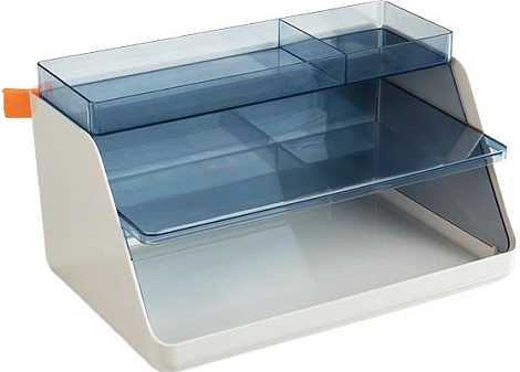 Лоток 3 отдела "Deli XDM34" горизонтальный пластиковый, размер 315х270х170мм, цвет светло серый