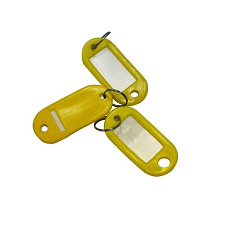 Брелок для ключей с информационным окном, 48х22 мм, цвет желтый, упаковка 10 штук