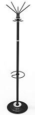 Вешалка напольная "Класс-С3" 10 крючков, цвет черный. Высота 1840 мм. Диаметр основания 395 мм.