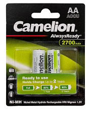 Батарейка аккумуляторная Ni-MH Camelion / 1,2V / 2700mAh / R6, AA, пальчиковая / 2 шт./уп.