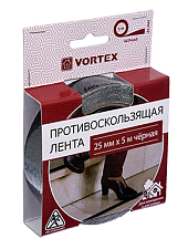 Противоскользящая лента "VORTEX" 25мм х5м, черная 