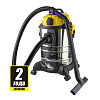 Пылесос  Kolner KVC 25L-FS, мощность1400Вт, объем бака 25л, сухая/влажная уборка, режим работы: всасывание/выдувание, с розеткой для электроинструмента 2,2кВт, кабель 5 м