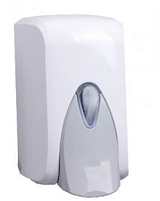 Дозатор для жидкого мыла 500 мл "БС-5-М" непрозрачный, белый, пластиковый с усиленным механизмом,окно, размеры: 170х125х105 мм