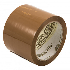 Клейкая лента-скотч "Нова Ролл 204" 75мм х 66м, плотность 43 мкм, коричневый 