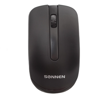 Мышь беспроводная SONNEN M-3032 оптическая (1200dpi) USB, 3 кнопки, радиус действия 10м, размер 5,8х10,3x3,4мм, цвет черный