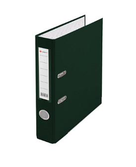 Папка-регистратор PVC ширина корешка 50 мм, карман  со сменной информационной этикеткой, металлический протектор нижней кромки, цвет зеленый