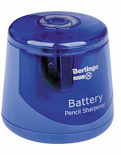 Точилка электрическая Berlingo "RoundX" с контейнером, 1 отверстие, круглая, ПВХ-коробка, европодвес, цвет ассорти
