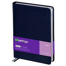 Ежедневник B5 датированный 2026  "Silver Pristine" 184 листов в линию, искусственная кожа, размер 175*250 мм, ляссе, цвет черный