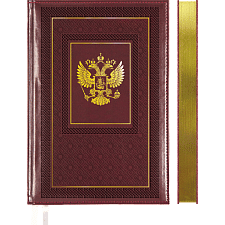 Ежедневник А5 недатированный deVENTE "Symbol" 136л, искусственная кожа, размер 145х205мм, кремовый блок в линию 70г/кв.м, срез золотой, цвет бордовый, 2 ляссе