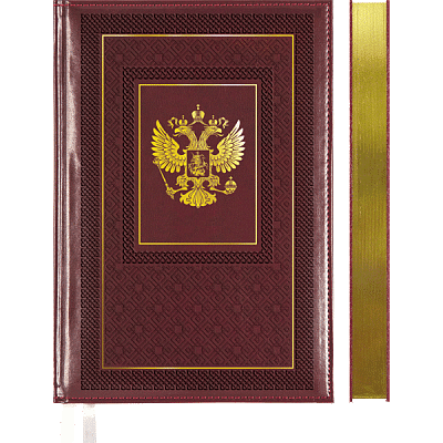 Ежедневник А5 недатированный deVENTE "Symbol" 136л, искусственная кожа, размер 145х205мм, кремовый блок в линию 70г/кв.м, срез золотой, цвет бордовый, 2 ляссе