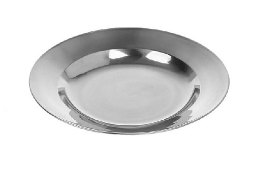 Тарелка 20см мелкая, нержавеющая сталь, не окисляется