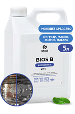Средство моющее высококонцентрированное щелочное Grass "Bios B" для пола, стен, оборудования, от нефтепродуктовканистра 5л 
