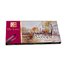 Краски акварельные 24 цвета Луч "Люкс" в пластиковой упаковке, без кисти