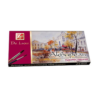 Краски акварельные 24 цвета Луч "Люкс" в пластиковой упаковке, без кисти