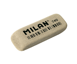 Ластик Milan "740" прямоугольный скошенный, синтетический каучук,размер 52х19х7мм, серый
