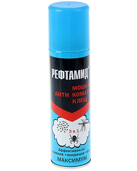 Средство от комаров, мошек и клещей  3 в 1/ Рефтамид "Максимум",  аэрозоль 147мл