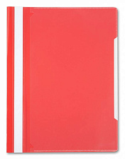 Скоросшиватель пластиковый с обложкой-файлом для информации, карман на лицевой стороне, цвет красный