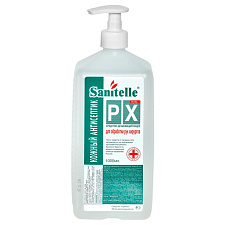 Кожный антисептик для обработки рук хирургов Sanitelle РХ гель, 1 л, 89% спирта, помпа-дозатор