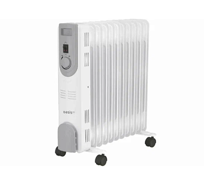 Обогреватель масляный 11 секций Oasis OS-25 мощность 2500Вт на 25 кв.м. цвет серый