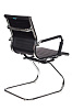 Кресло CH-883-LOW-V низкая спинка. Обивка - черная экокожа. Хромированные полозья. Нагрузка до 100 кг.