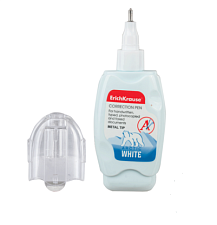Корректирующий  карандаш (штрих)  ErichKrause "ARCTIC WHITE" объем 10 мл, на спиртовой основе, металлический наконечник