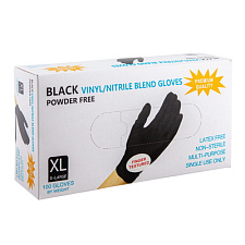 Перчатки нитриловые 50 пар/ 100 шт ХL (10) / Wally Plastic  неопудренные, черные. предназначаны для работы в хозяйственной отрасли  Вес пары - 13 г.