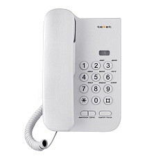 Телефон проводной teXet TX-212, без дисплея. возможность установки на стене, повторный набор номера, кнопка "флэш", цвет  светло-серый,
