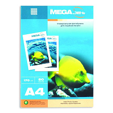 Фотобумага MEGAJET А-4, плотность 170 г/м2, матовая, 50 листов, для струйных принтеров