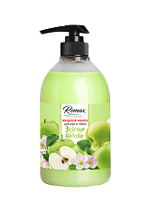 Мыло жидкое 1 л  Romax  "Зеленое яблоко" премиум аромат, флакон с дозатором