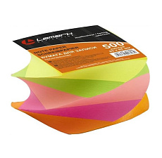 Бумага для записи блок 8,5х8,5х5см цветной неон, на склейке, белизна 96-98%, плотность 75-80 г/м2,  спираль