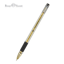 Ручка шариковая Bruno Visconti CRYSTALWRITE черный стержень, резиновый держатель, 0,38 мм