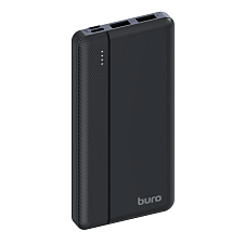 Портативный аккумулятор "Buro BP10A" тип батареи Li-pol, 2 USB-разъема, емкость батареи 10000мAч, сила тока на выходе 2A, цвет черный