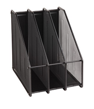 Вертикальный накопитель металлический, 3 отделения Deli 9197, размеры 310х240х293мм, цвет черный
