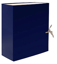 Папка на завязках, ширина 200 мм, формат А-4, картон с бумвиниловым покрытием, жесткий корпус, цвет синий Lamark