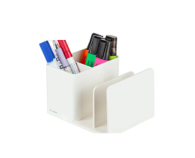 Подставка для канцелярских мелочей Deli Nusign ENS950-white, стакан квадратный, размер 120*155*96мм, пластик, цвет  белый
