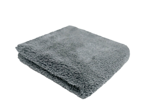 Салфетка супервпитывающая из микрофибры/плюш -длинный ворс 30х30 см ,  1 шт/уп, плотность 450гр/м2, ультразвуковая обработка края, цвет серый