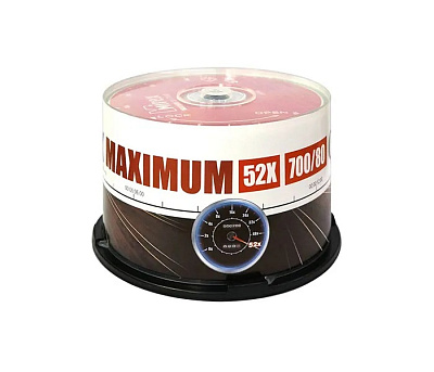 Диск CD-R Mirex Maximum емкость 700МБ, cкорость передачи данных 52х, Cake Box, 50 штук в упаковке