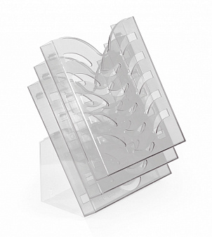 Буклетница   3 отделения Унипласт цвет прозрачный, настольный