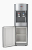 Кулер напольный электронное охлаждение AEL LD-AEL-28c grey/silver. Верхняя загрузка. Два крана подачи воды: холодная и горячая. Шкафчик на 13 литров. Краны "нажим чашкой", Цвет: серый/серебро. Размеры (ШхГхВ), мм: 310х335х950
