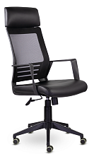 Кресло М-811 Альт. Обивка - сетка/экокожа Santorini, цвет черный. Пластиковая крестовина. Механизм Топ-ган. Нагрузка до 120 кг.