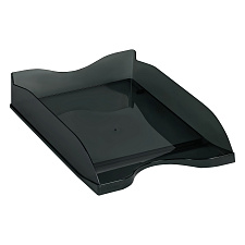 Лоток горизонтальный пластиковый Стамм "Тропик" цвет тонированный черный