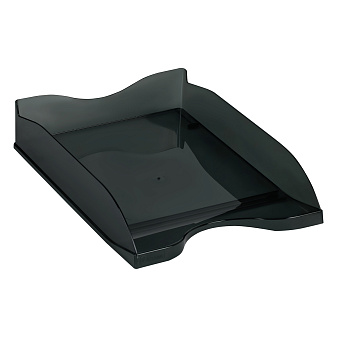 Лоток горизонтальный пластиковый Стамм "Тропик" цвет тонированный черный