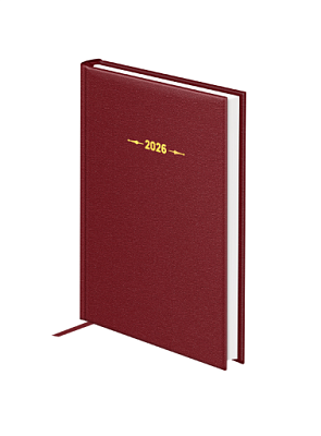 Ежедневник А6 датированный 2026 BG "Ariane. Dark red" 176 листов в линию, балакрон, размер 105х145мм, ляссе, цвет тёмно-красный